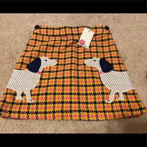 NWT Mini Boden dachshund plaid skirt